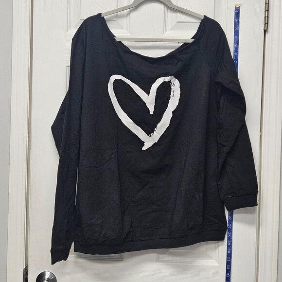 Woman’s Sweatershirt Lips Print Causal Blouse Off The Shoulder Long Sleeve Loose - Picture 4 of 5